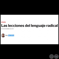 LAS LECCIONES DEL LENGUAJE RADICAL - Por BLAS BRTEZ - Viernes,  01 de Noviembre de 2019